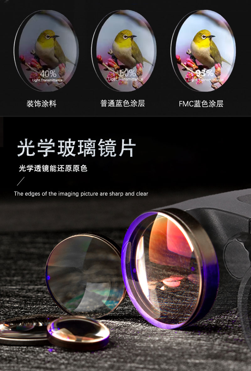 Free Tiger TD8x42 10x42 straight Hollow binoculars wide-field low-light night vision binoculars pic 10