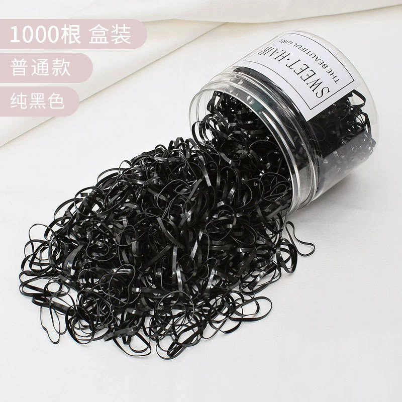 Colorful hair tie for girls, black Korean version, cute thickened disposable leather band hair tie headwear, popular online hair tie