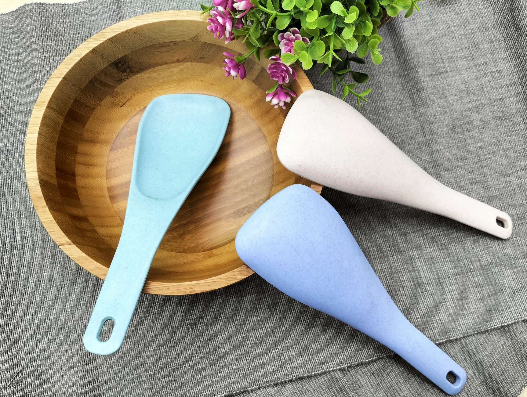 Jiehao long-handled fiber non-stick pan, durable kitchen rice serving spoon