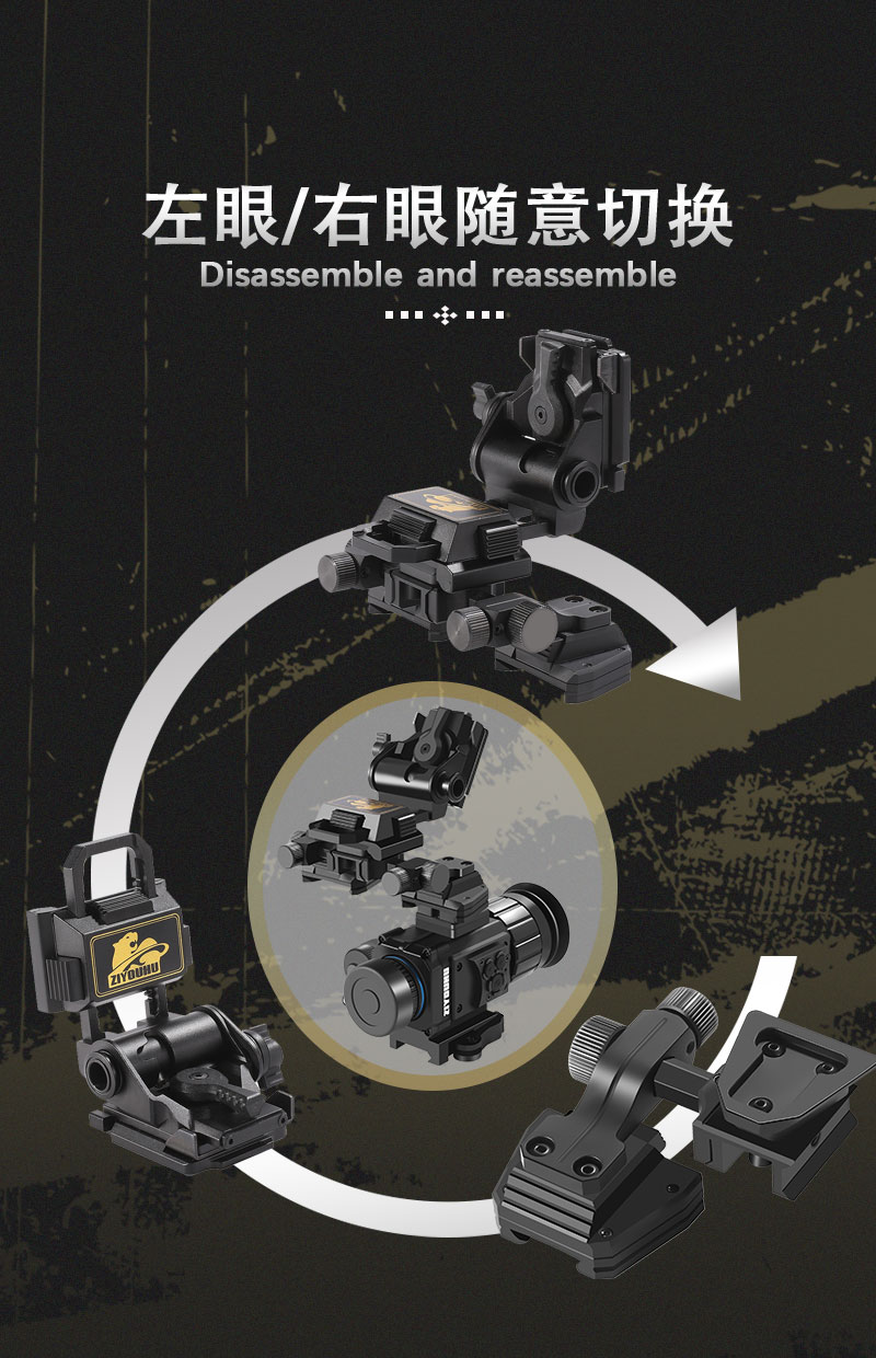 ZIYOUHU NVG-18多功能双目转单筒夜视仪头盔支架配件单筒头盔支架详情6