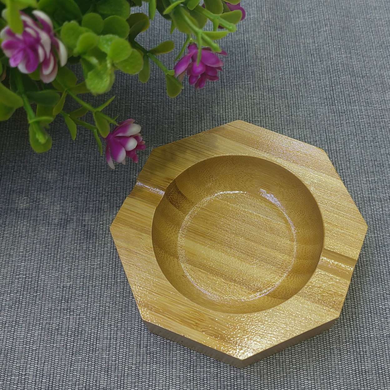 【 Jiehao Bamboo and Wood 】 Custom wholesale of genuine Chinese-style wooden ashtrays made of Nan bamboo in a simple and creative square style AV360 WB-1022 pic 5