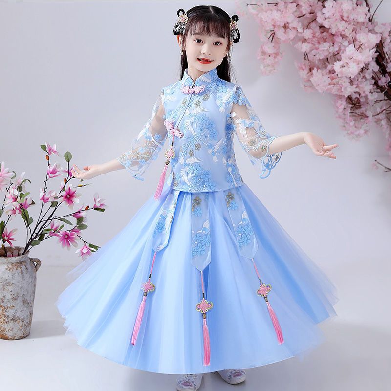 Girls' Dress Summer 2023 New Summer Hanfu Princess Dress Summer Dress Children Dress Little Girl Spring Dress Big Child details Picture