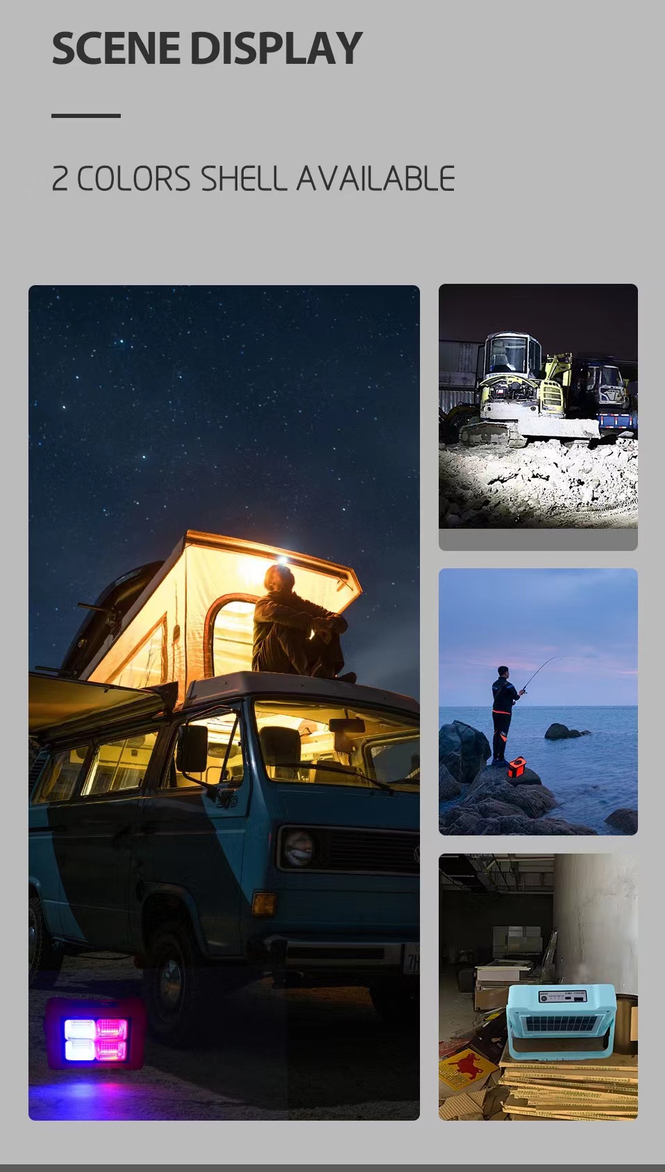 New solar floodlight, work light, portable flashlight, emergency outdoor LED camping light, 360° stand pic 1