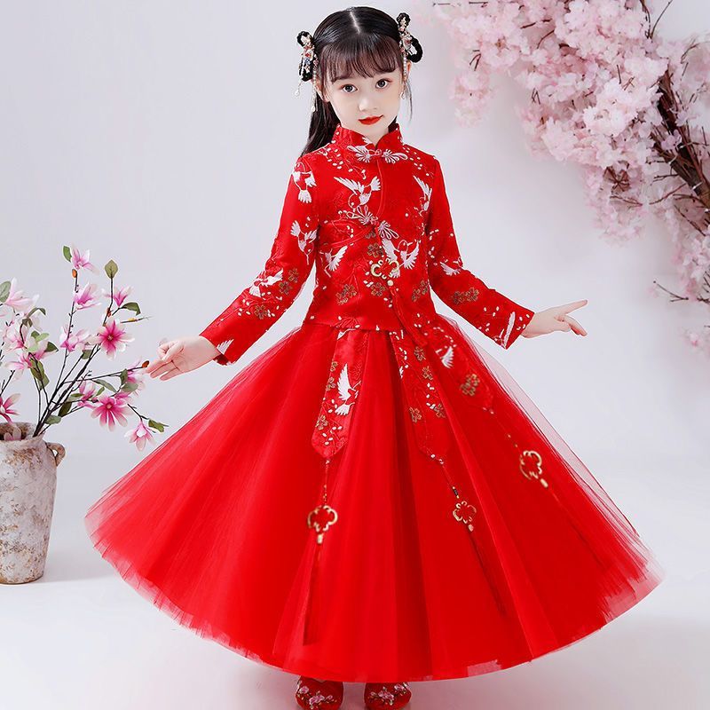 女童连衣裙夏季2023夏季新款汉服公主裙夏装儿童装小女孩春款裙子大童