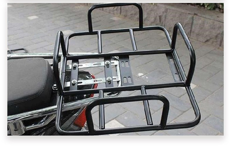 230501铁外卖货架外卖箱固定架铁架托 保温箱外卖架子 电动车载货货架摩托车货架子详情14