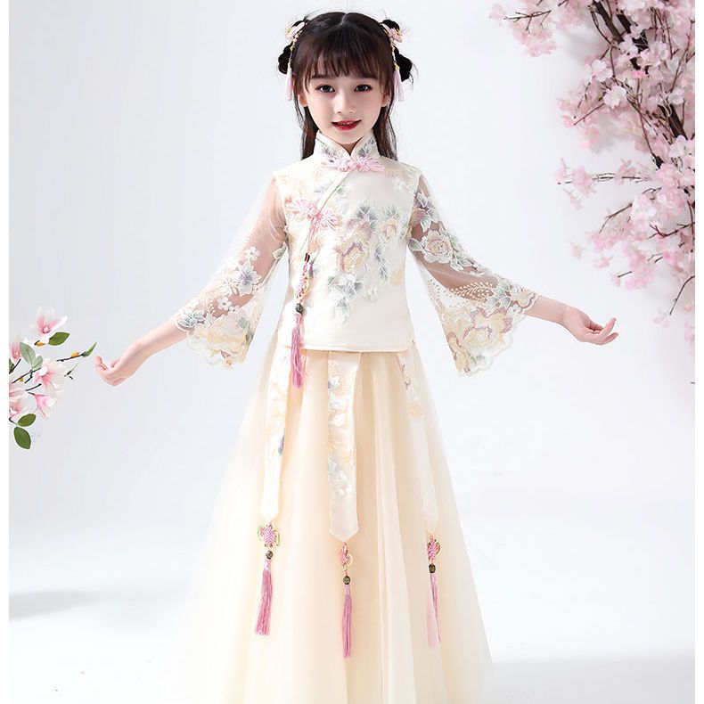 Girls' Dress Summer 2023 New Hanfu Princess Dress Summer Dress Children Dress Little Girl Spring Dress Big Child Specification drawing