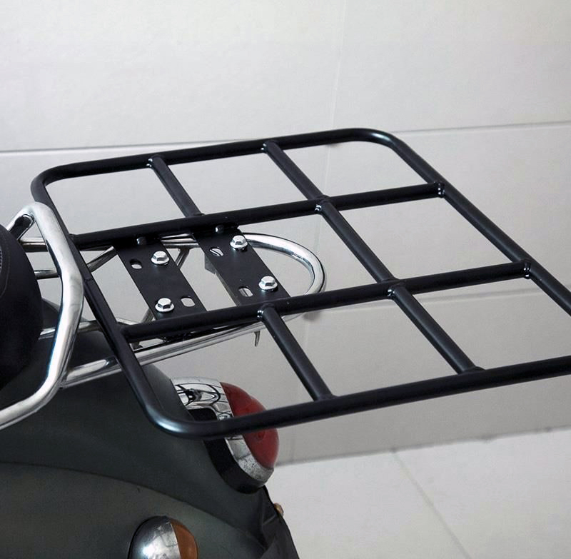 230501铁外卖货架外卖箱固定架铁架托 保温箱外卖架子 电动车载货货架摩托车货架子详情13