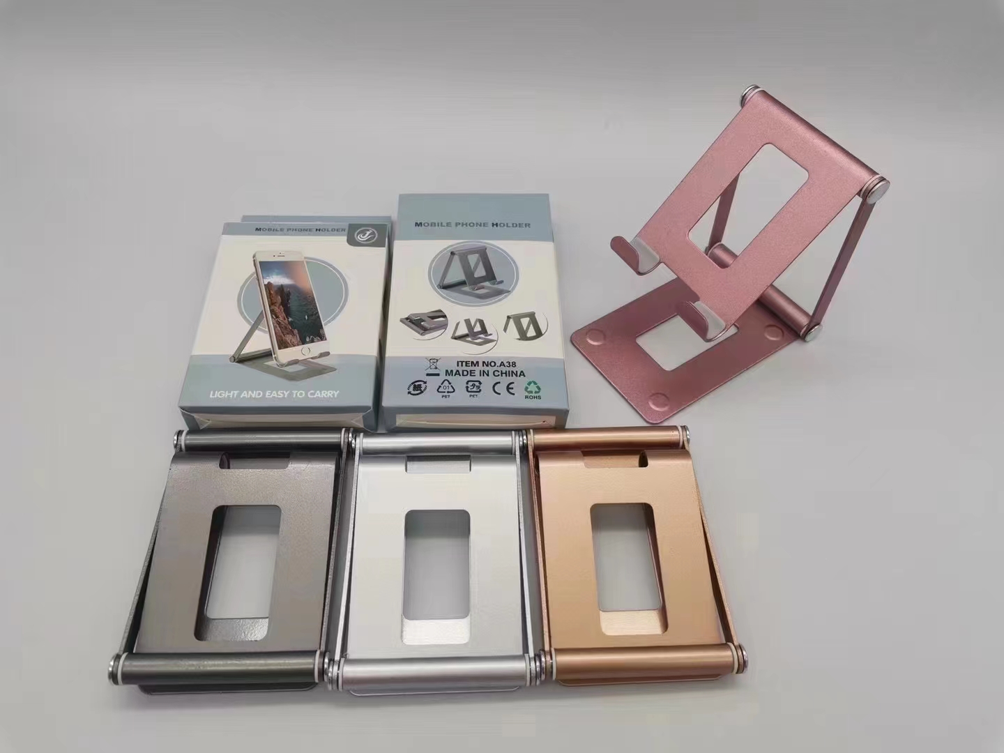 For Mobile Phone Stand Desktop Metal Folding Adjustable Metal Ipad Tablet Computer Universal Mobile Phone Stand Can Live Watch Tv Catch-Up Online Class Specification drawing