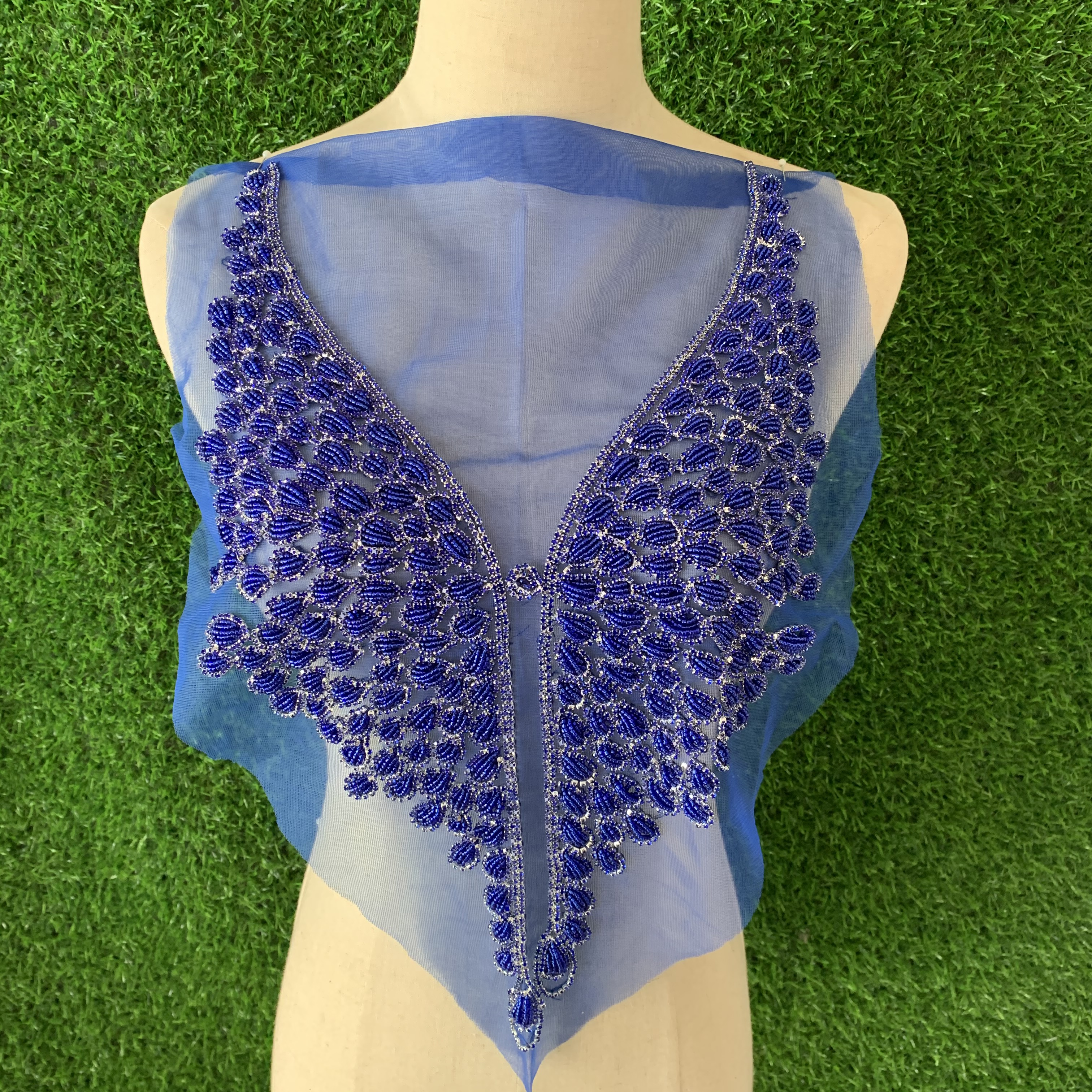 Wholesale mesh base beaded applique tube column corset applique DIY clothing accessories Application Scenario