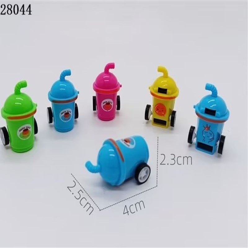 Mini drink car, gashapon toy, cartoon rebound car, small gift, force toy car, eggshell gift, colorful accessories, cute