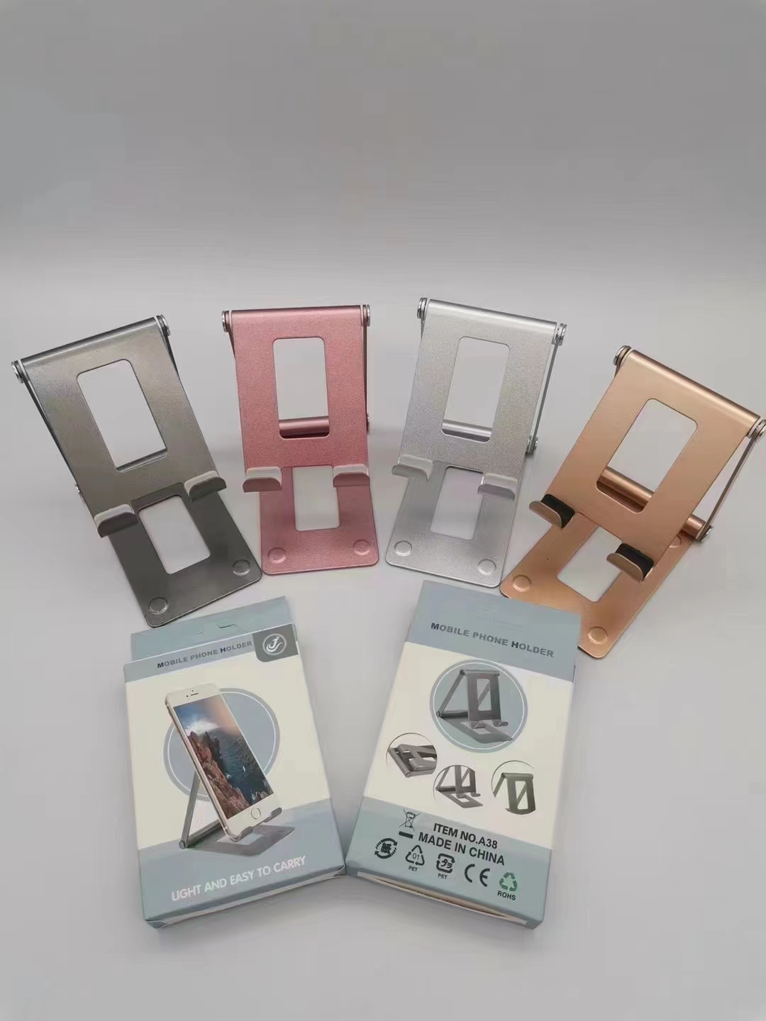 For Mobile Phone Stand Desktop Metal Folding Adjustable Metal Ipad Tablet Computer Universal Mobile Phone Stand Can Live Watch Tv Catch-Up Online Class details Picture