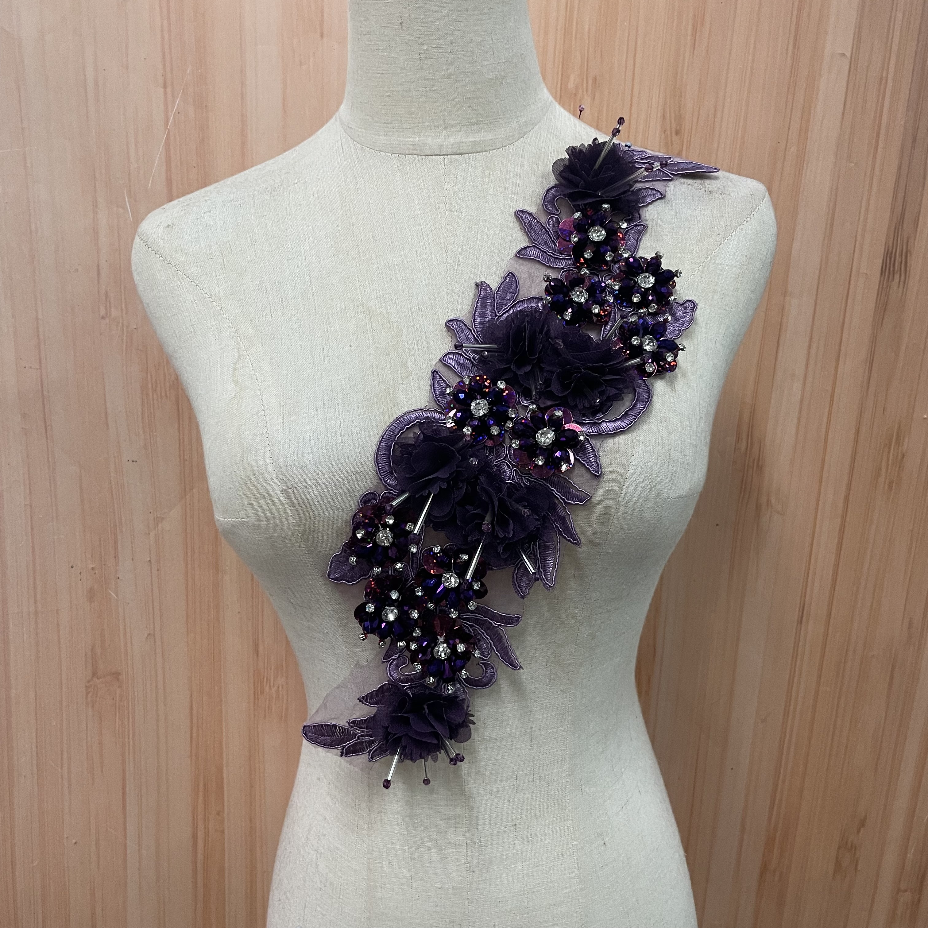 Double-layer three-dimensional sticky flower small flower polyester filament organza water-soluble lace women's wear, children's wear, evening gowns and home textile accessories details Picture