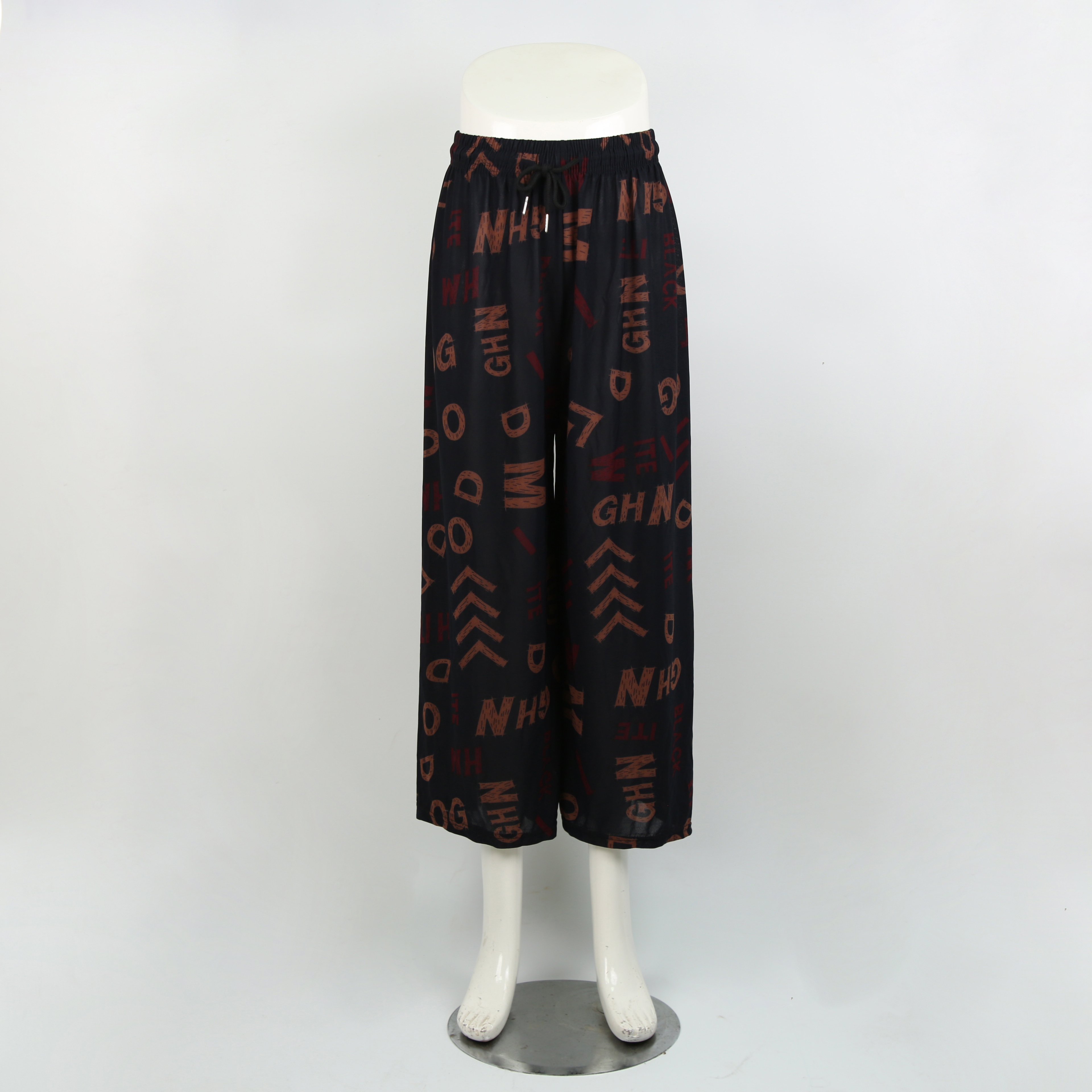 Beach sun-protective flower-patterned pants for women in summer, thin ice silk wide-leg pants, high-waist drape, casual tie-dyed cool long pants details Picture