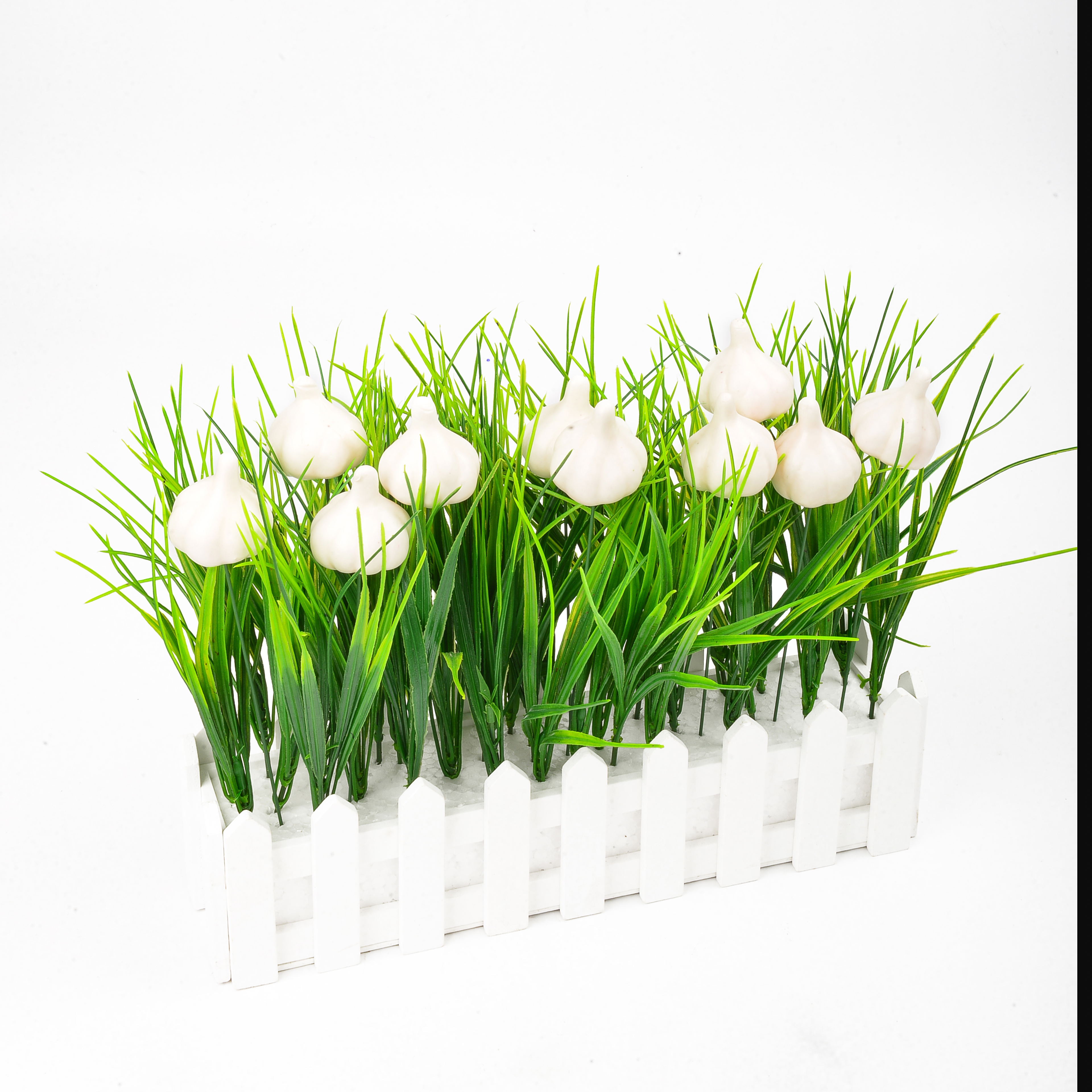 Simulation Garlic Vegetable Decorative Crafts Plastic Garden Plug-In Specification drawing