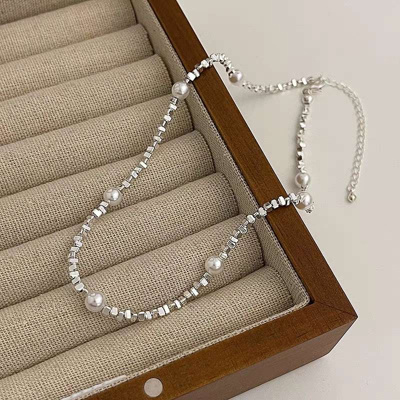 Broken Silver A Few More Than Two Beads Necklace undefined