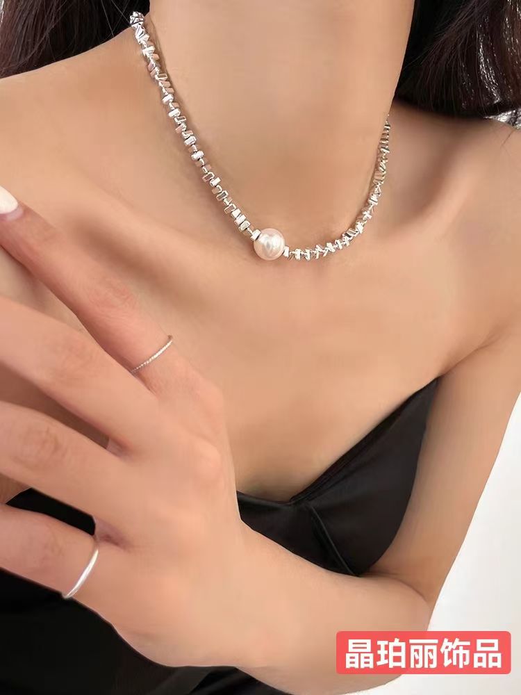 Broken Silver Several Two Sl9999 Silver Single Bead Necklace undefined