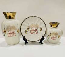 现代创意陶瓷电镀花瓶金色花器样板房客厅装饰柜摆件