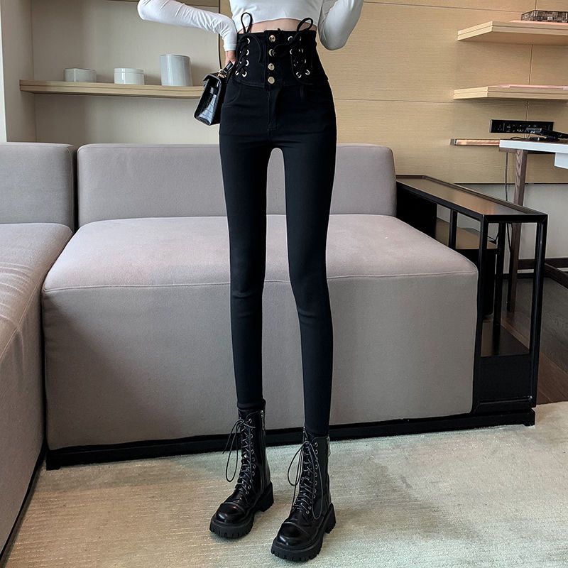 2023 Spring New Temperament High-Waisted Leggings Women's Autumn Small Feet Slim Slim Skinny Pencil Long Pants details Picture