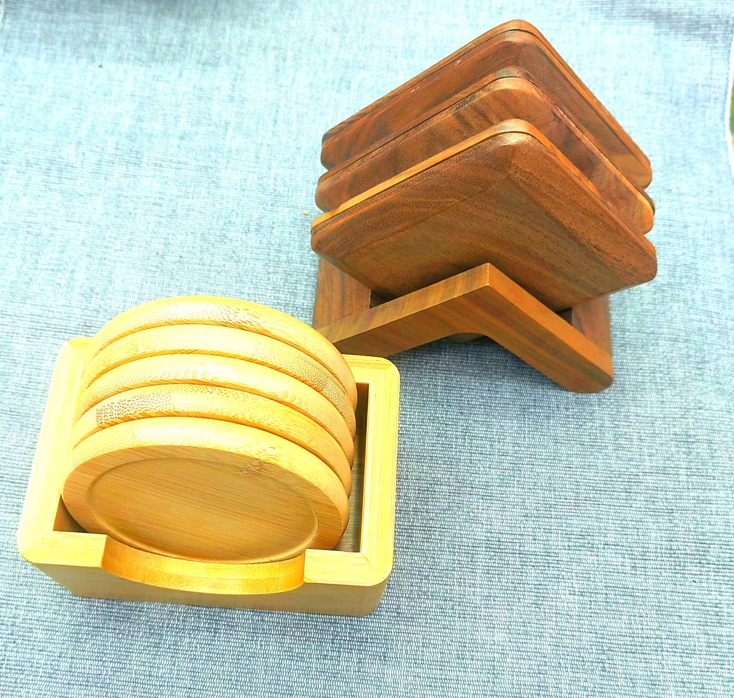 【 Jiehao 】 Daily Necessities Black Walnut Coasters, creative solid wood tea coasters, heat insulation pads, Beech coffee Coasters set Specification image