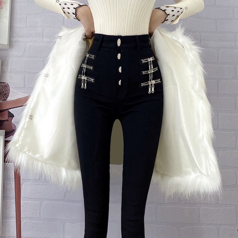 Magic Black Leggings For Women Wearing Spring And Autumn 2023 New Pencil Small Black Pants Show Thin High Waist Small Feet Autumn Application Scenario