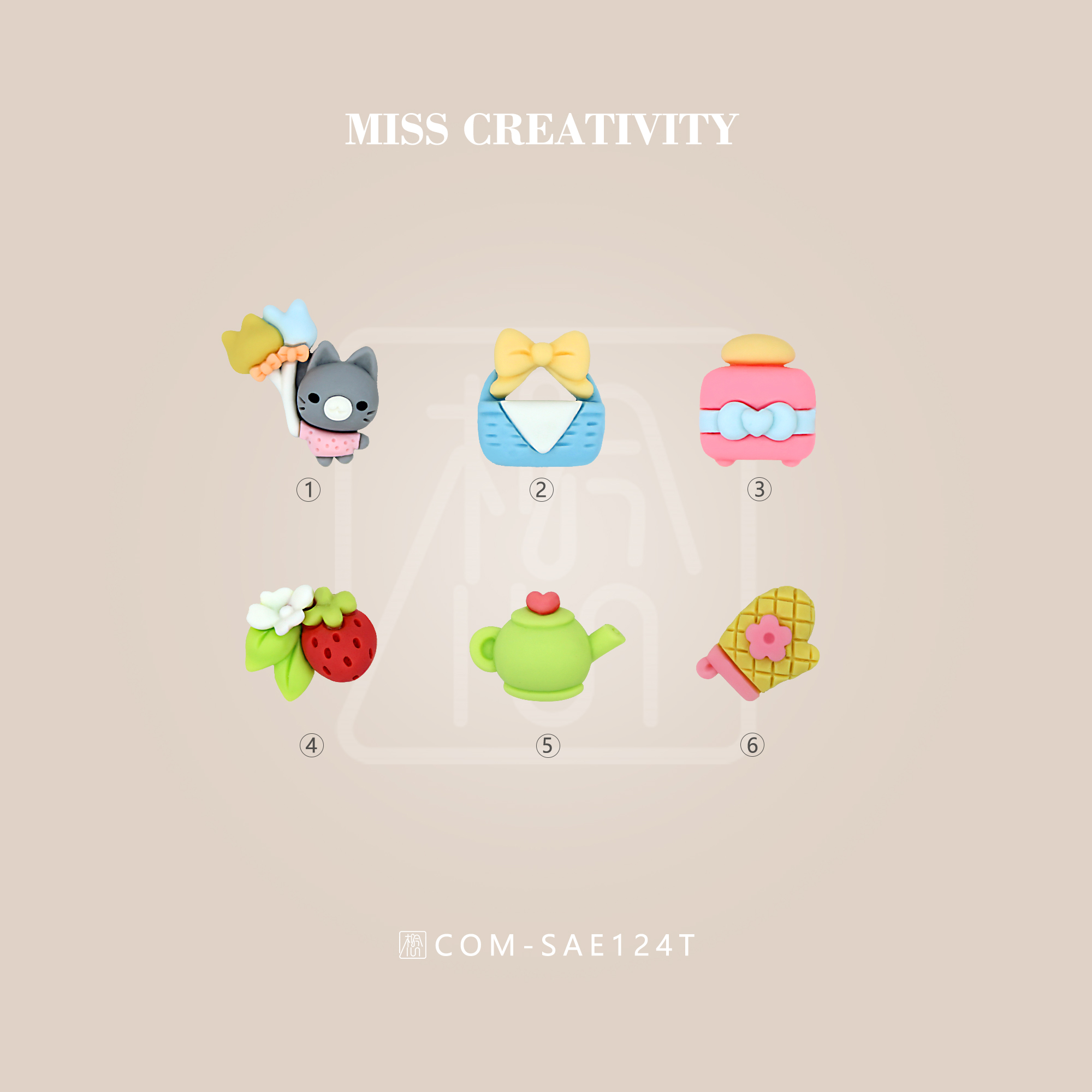 Miss Creative Resin Phone Case Accessories Hair Tie Clip Accessories Refrigerator sticker decorative accessories SAE124