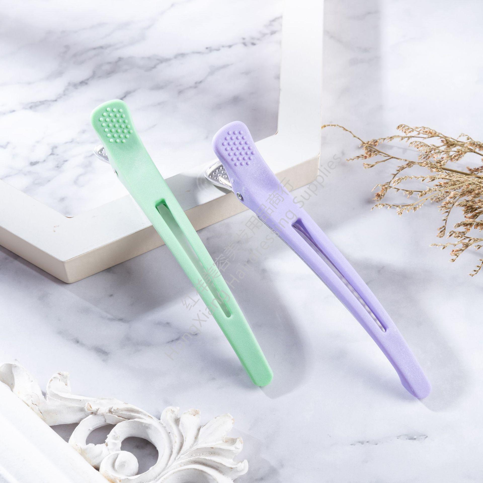 直销/理发店/糖果鸭嘴/无痕夹/发廊剪发/一字夹/夹刘海/夹发型/定位夹白底实物图