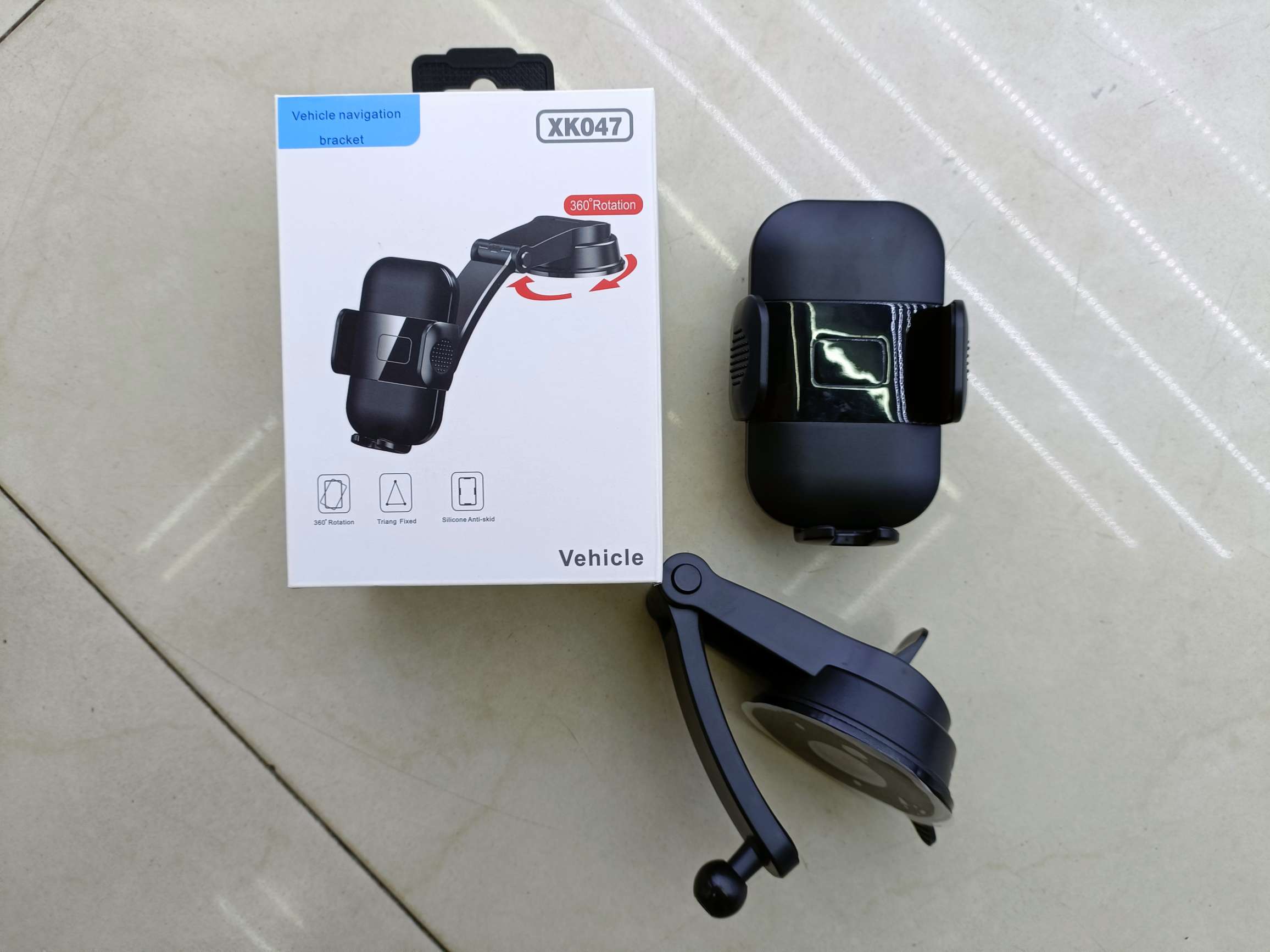 镜面齿轮自动锁夹头配旋转弯管底座/硅胶镜面齿轮自动锁夹头配旋转弯管底座 手机支架 车载支架 吸盘支架详情图1