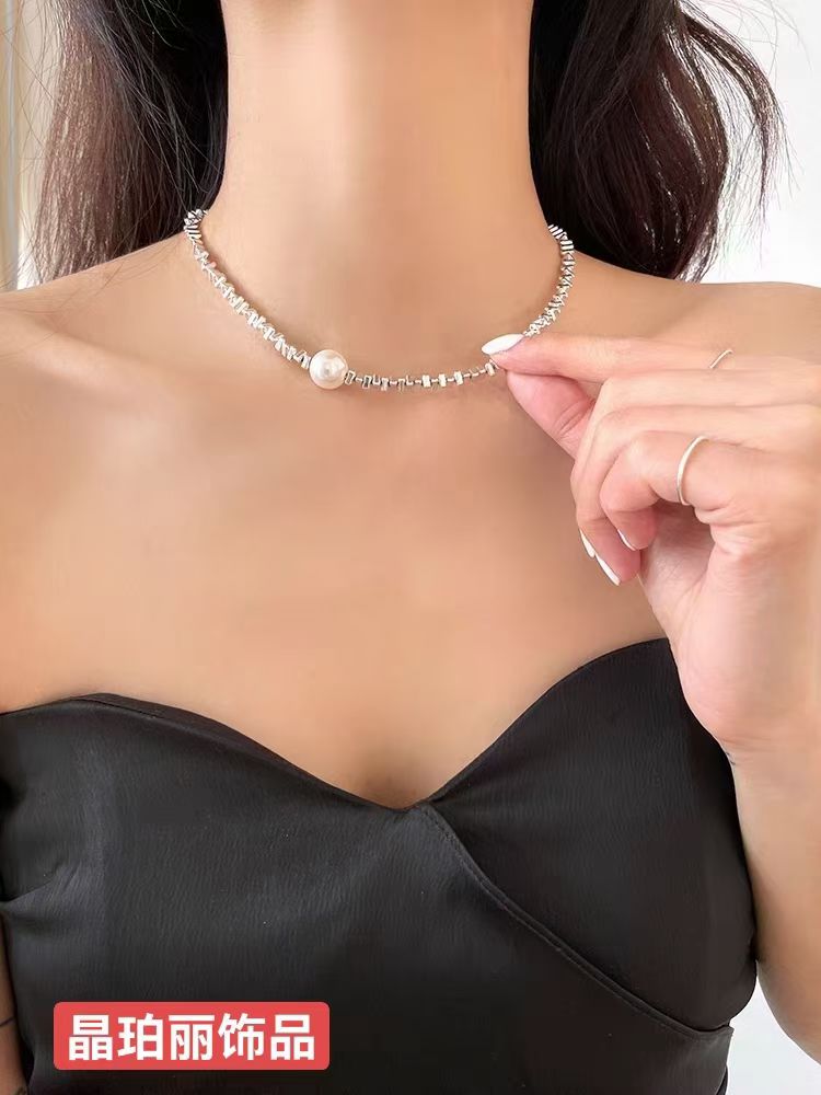 Broken Silver Several Two Sl9999 Silver Single Bead Necklace details Picture