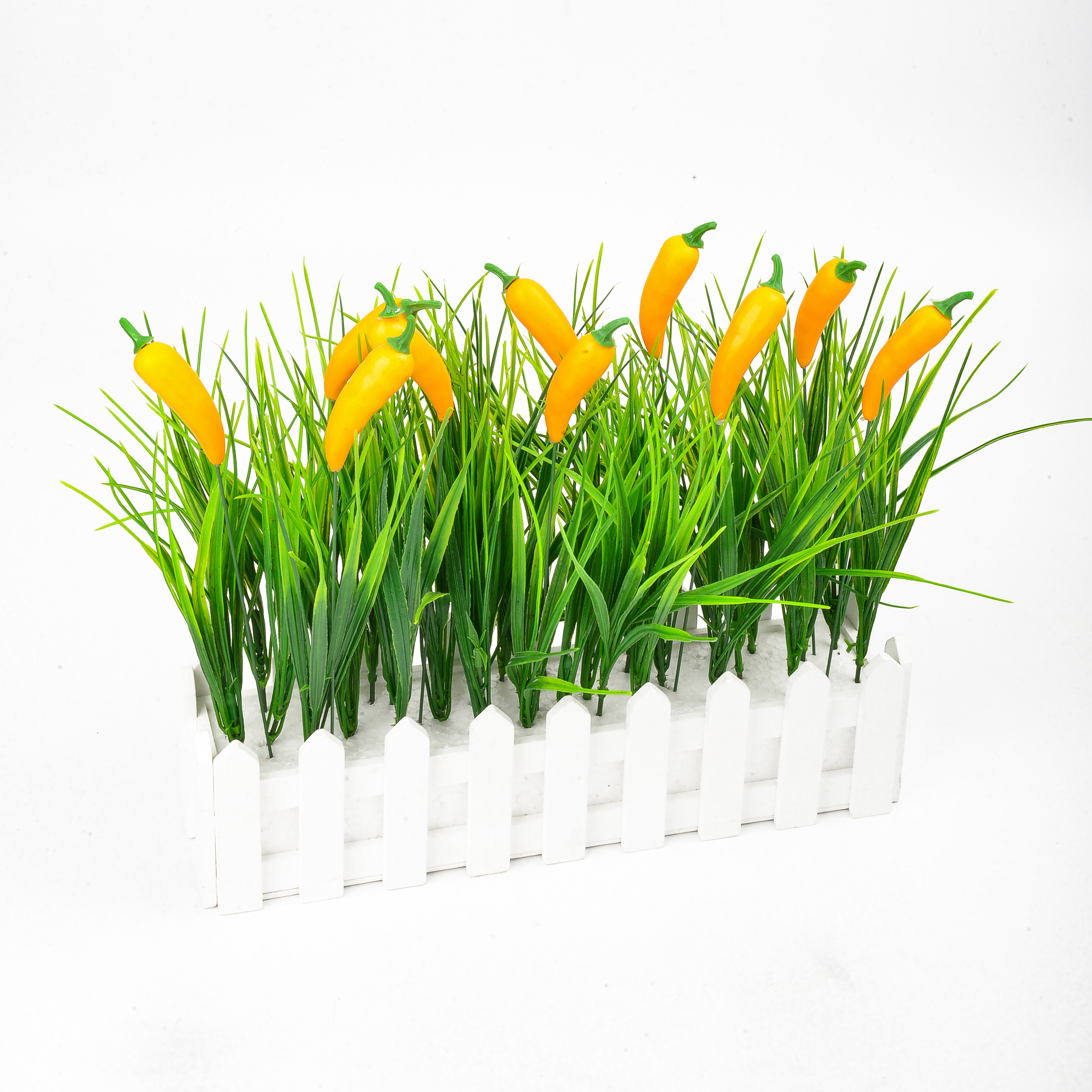 Artificial Yellow Vegetable Garden Decorative Crafts Plastic Strip Chili Item Picture