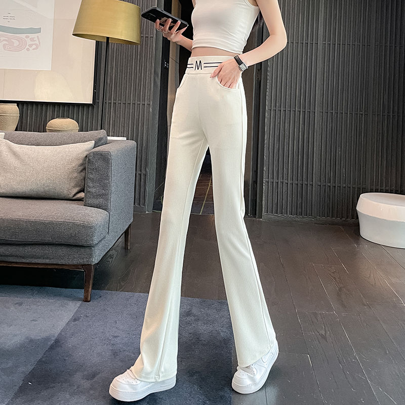 High Waist Elastic Micro Stretch Leggings For Women 2023 Spring And Autumn New Thin Show Tall Straight Tube Port Wind Narrow Version Of Casual Pants Specification drawing