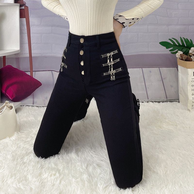 Magic Black Leggings For Women Wearing Spring And Autumn 2023 New Pencil Small Black Pants Show Thin High Waist Small Feet Autumn Item Picture