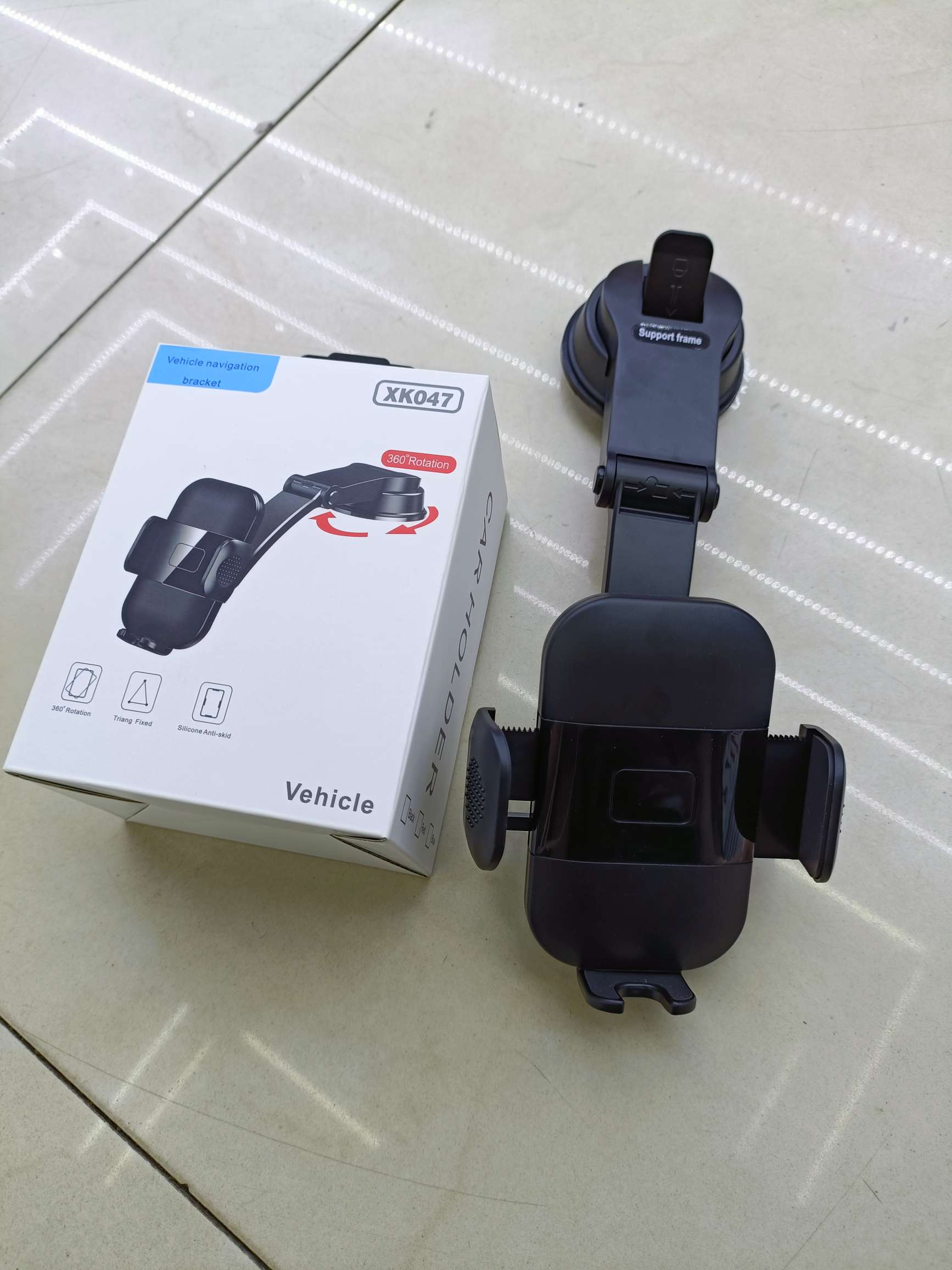 镜面齿轮自动锁夹头配旋转弯管底座/硅胶镜面齿轮自动锁夹头配旋转弯管底座 手机支架 车载支架 吸盘支架详情图4