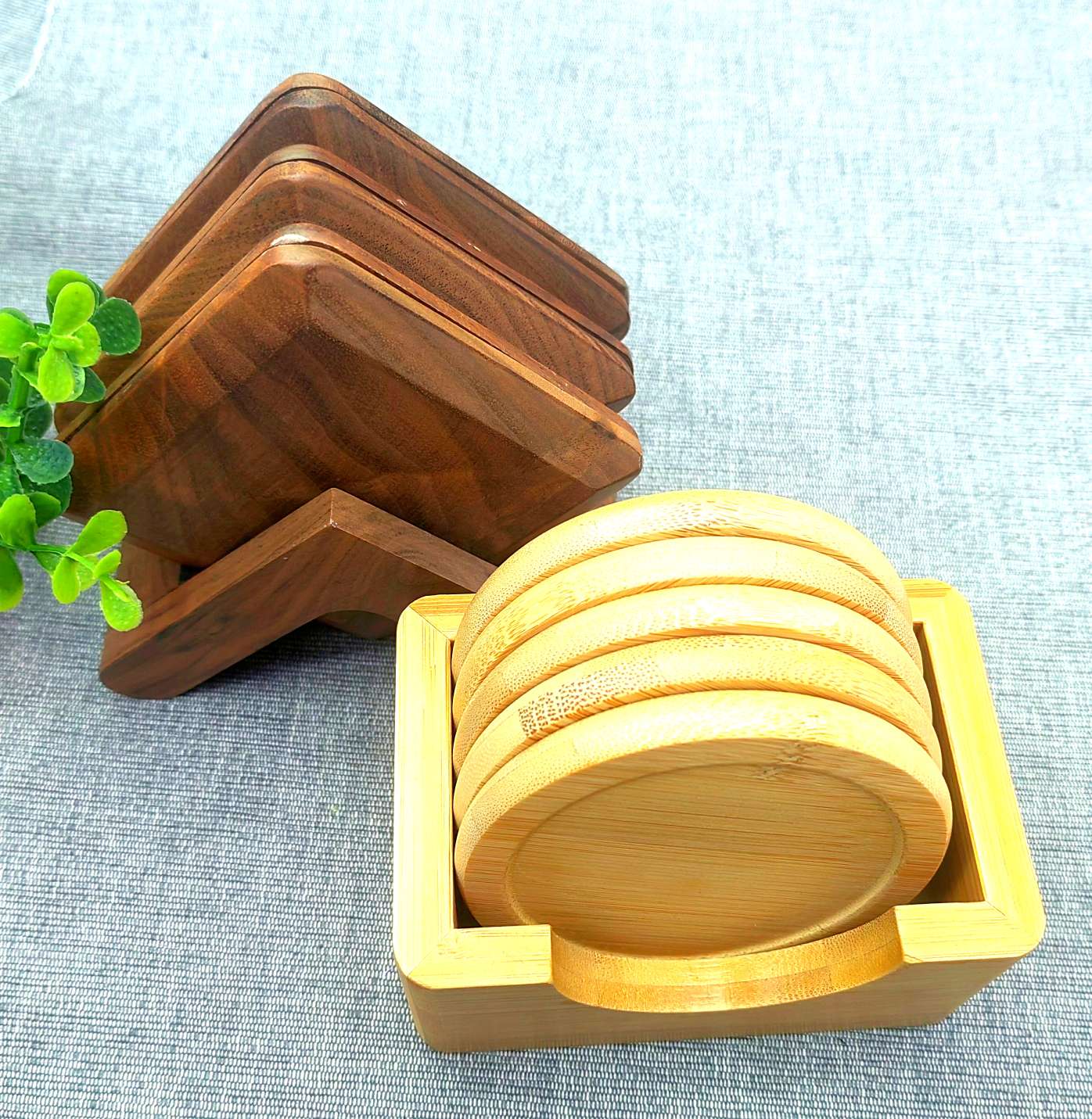 【 Jiehao 】 Daily Necessities Black Walnut Coasters, creative solid wood tea coasters, heat insulation pads, Beech coffee Coasters set