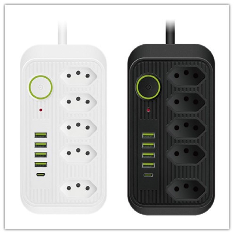 Brazilian special hole with charging multi-functional high-power household power strip, Brazilian power strip wholesale USB/PD (C port) T09 Item Picture