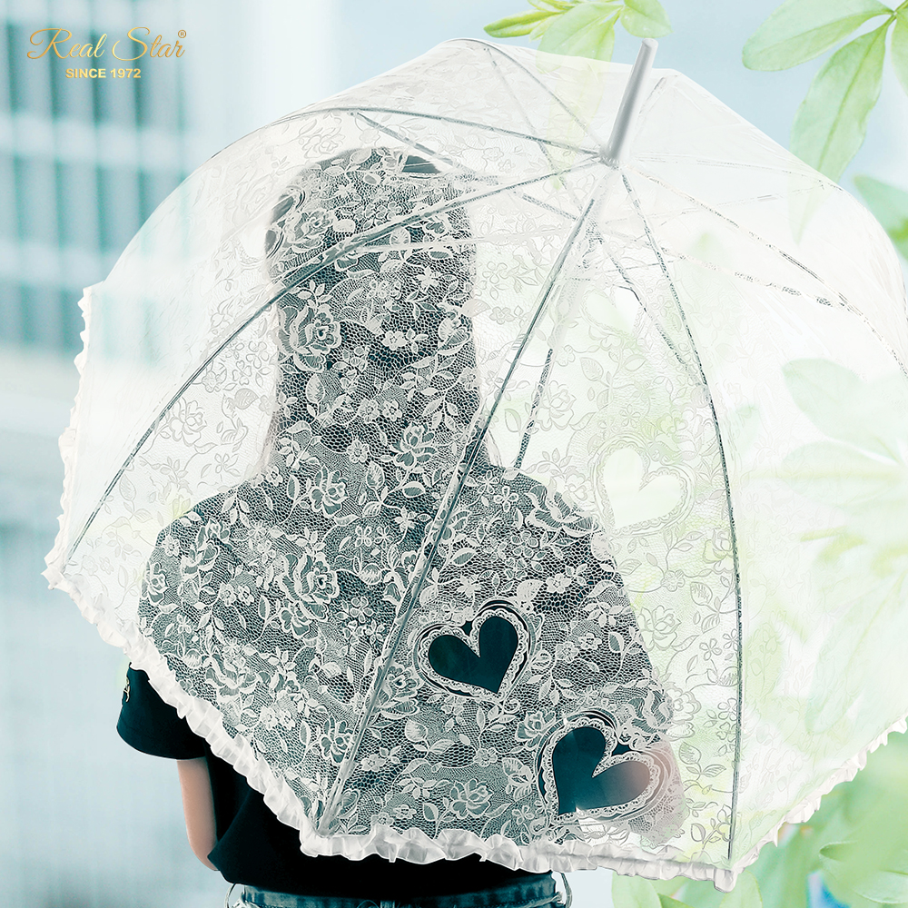 RST European-style umbrellas, festival wedding lace edge umbrellas, plastic transparent birdcage umbrellas