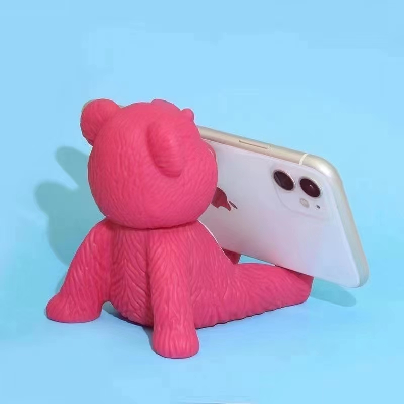 Strawberry Bear Stand Cute Cartoon Mobile Phone Navigation Stand Network Red Decoration Decoration Increased Upgrade Lazy Desktop Stand details Picture