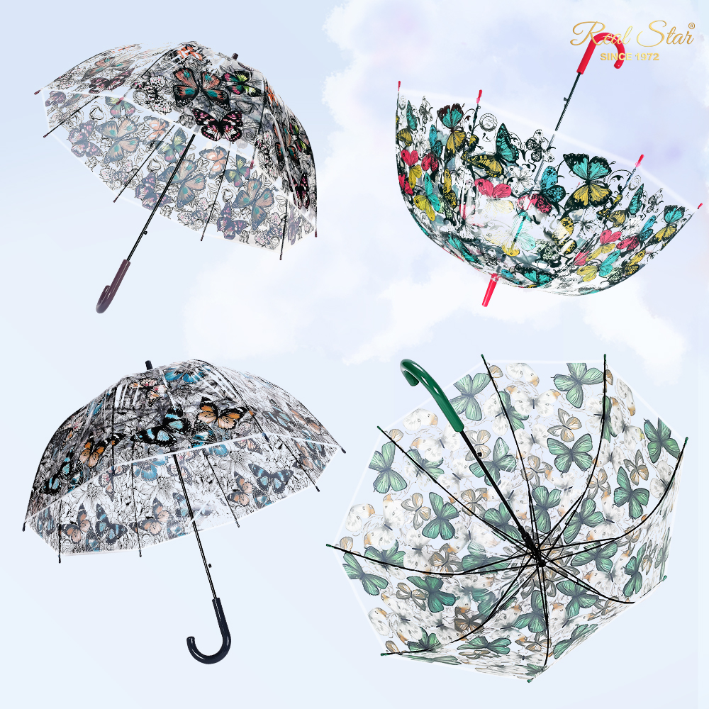 RST608A Butterfly Umbrella Apollo Arch Umbrella Bird Cage English Queen Umbrella Long handle plastic umbrella small fresh style thumbnail