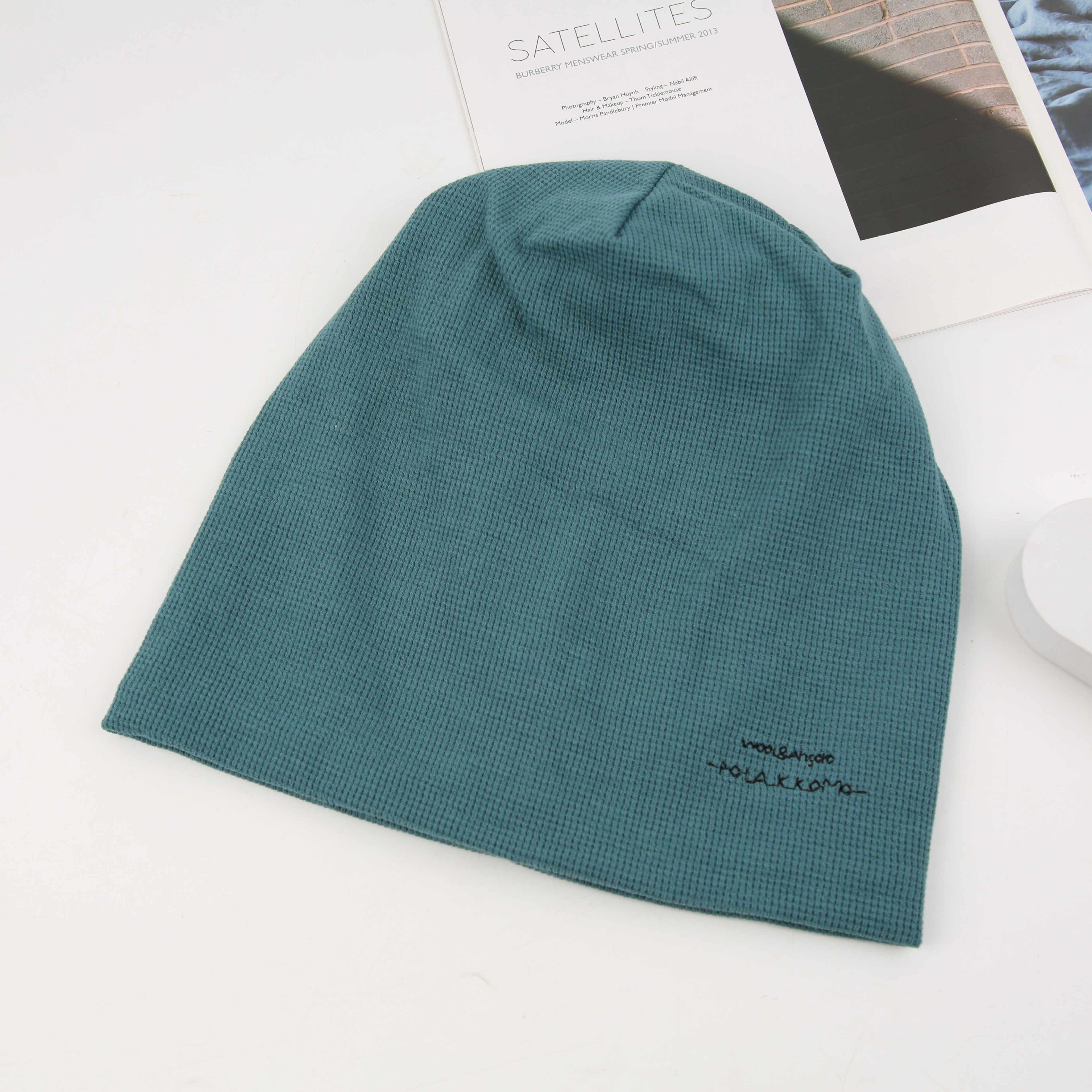 Cold hat for women, black hat, fashionable for spring, autumn and summer, knitted hat for postpartum care, thin headscarf, pullover and head cap for winter Specification image