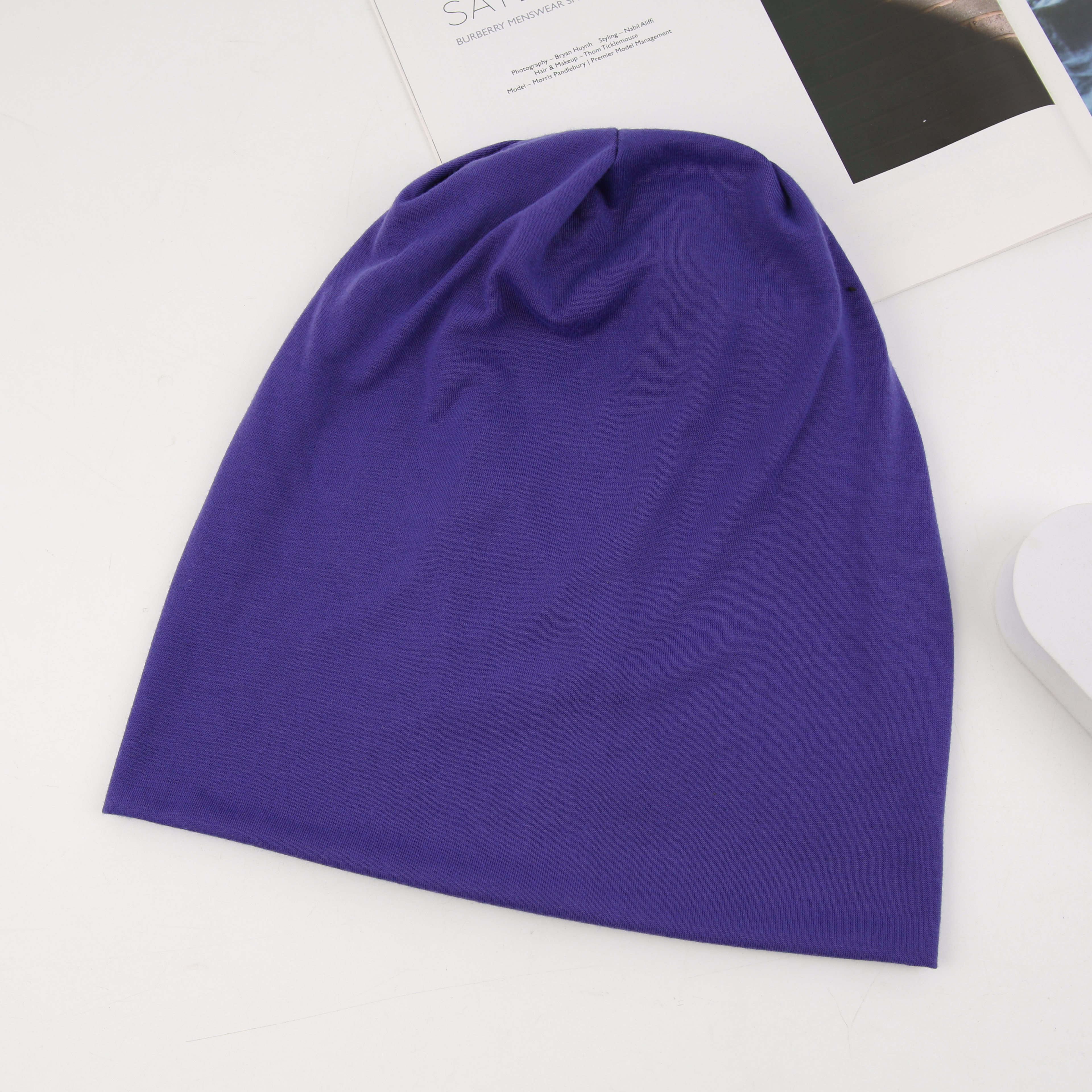 Macaron men's multi-color hats, women's autumn and winter Japanese-style cold hats, face-enhancing small pullover hats, big head girders, pile hats, postpartum hats, no-makeup headscarves Item Picture