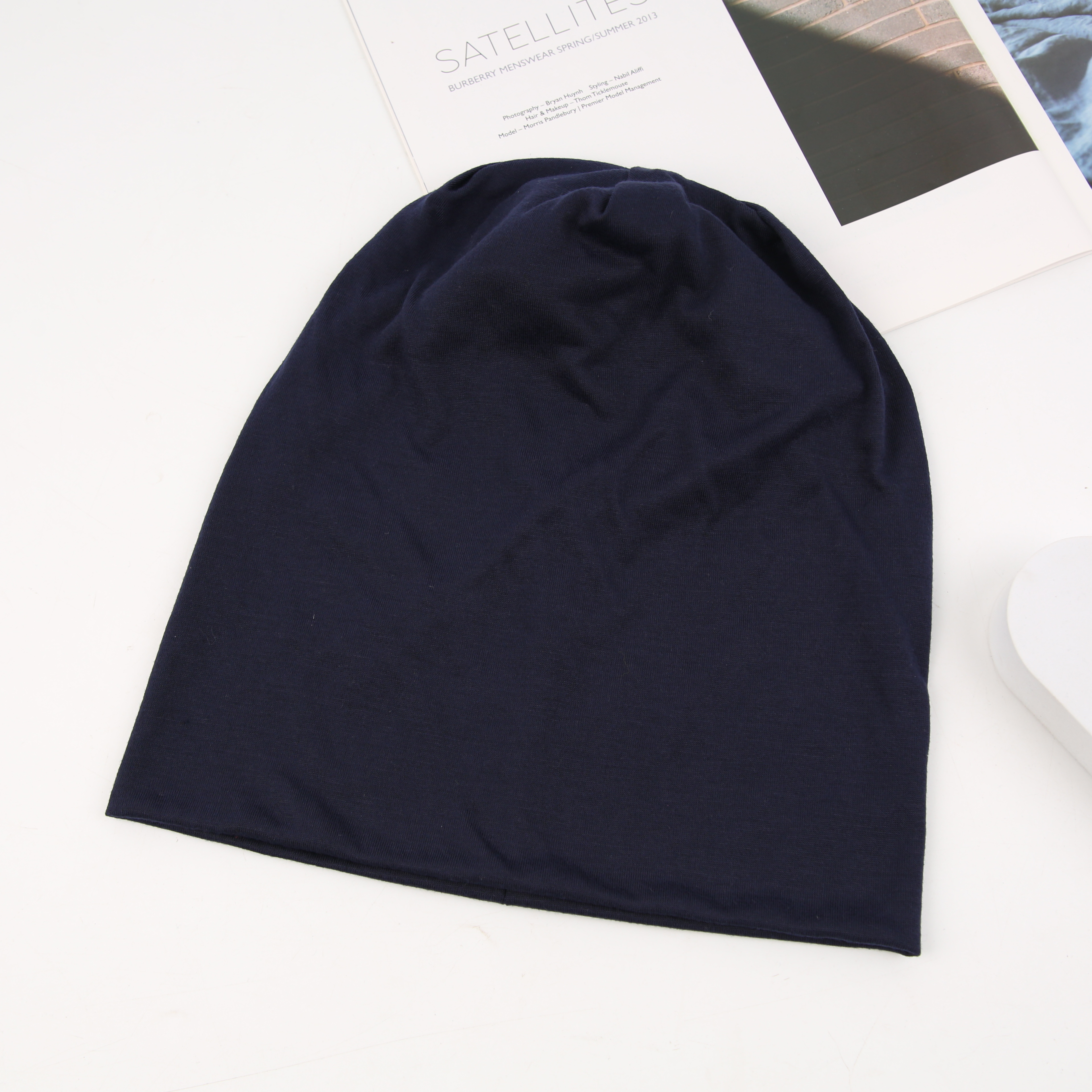 Macaron men's multi-color hats, women's autumn and winter Japanese-style cold hats, face-enhancing small pullover hats, big head girders, pile hats, postpartum hats, no-makeup headscarves details Picture