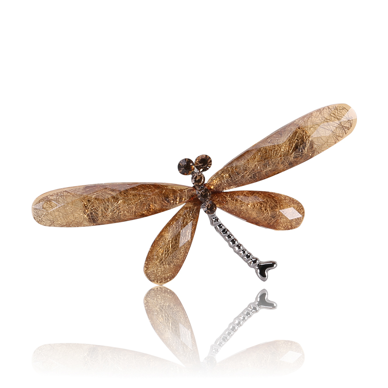 Ziyang Factory Direct sales of popular, fashionable, retro Lasse imitation glass resin patch large dragonfly brooch accessories, versatile carver corsages, Korean style, fashionable and simple resin dragonfly brooch pins, women's clothing accessories, artistic style gifts Item Picture