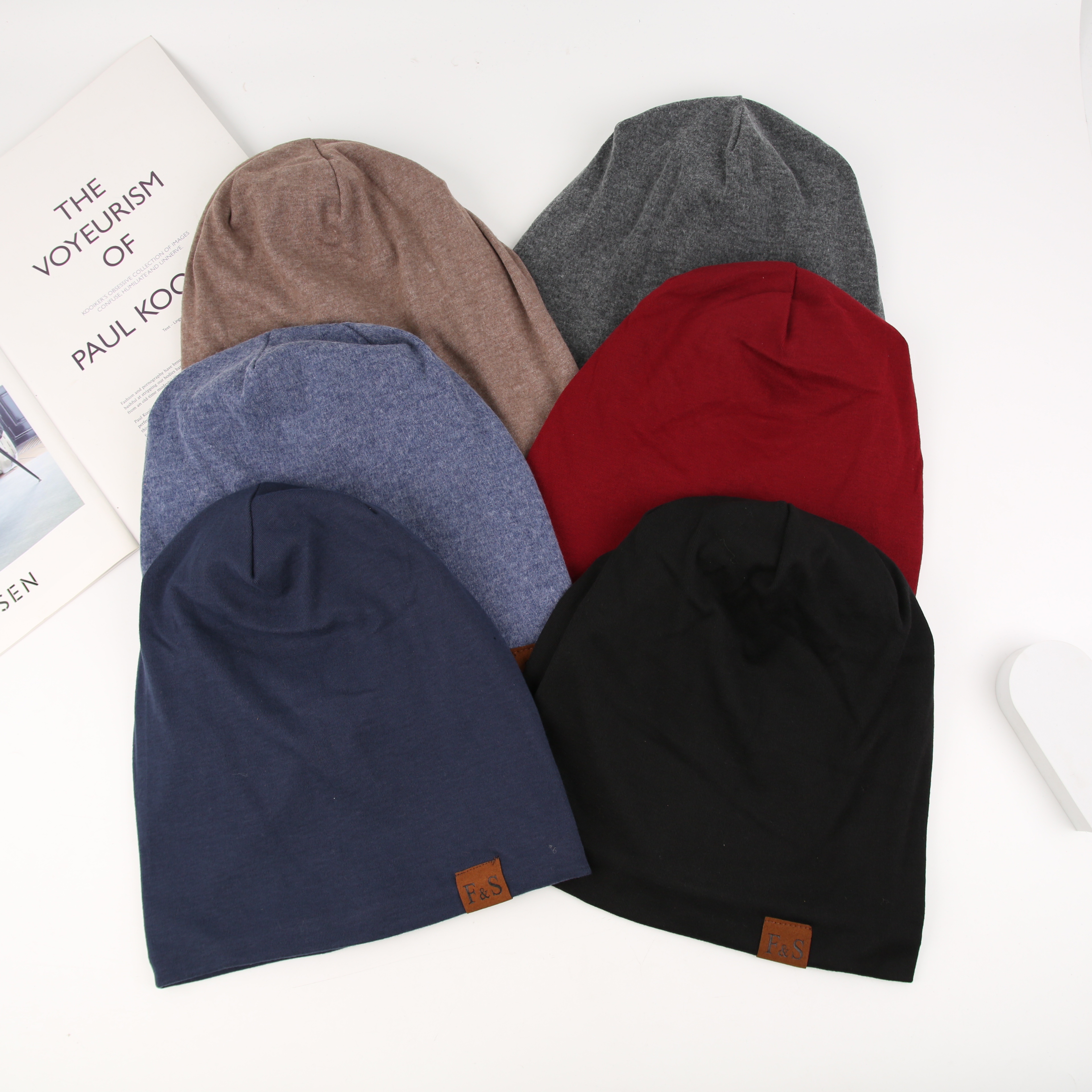 网红月子帽韩版堆堆帽春秋潮流时尚百搭套头冷帽女针织包头帽冬季