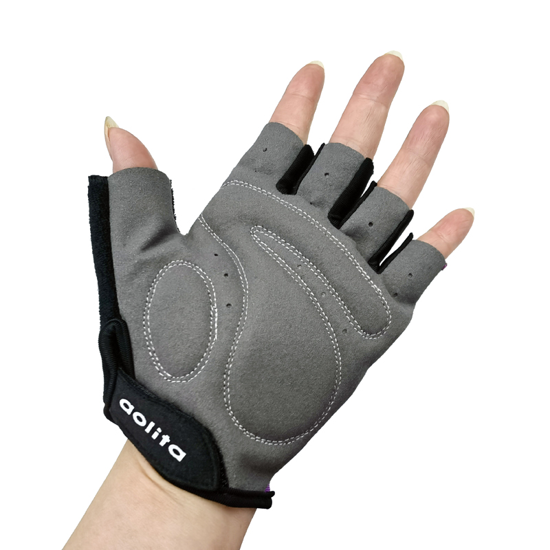 骑行手套/弹力半指手套/运动半截手套白底实物图