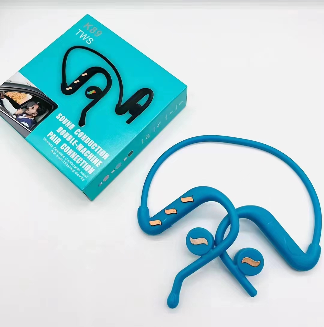 True Bone Conduction Bluetooth Earphone Non-Ear Air Sensing Wireless Sports Running Fitness Waterproof Sweat Hanging Ear Item Picture
