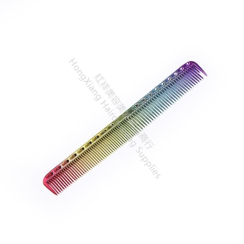 Hair comb Rainbow Gradient Comb Hair Hair Double sided scale comb Thin Apple hair salon texture styling aluminum comb