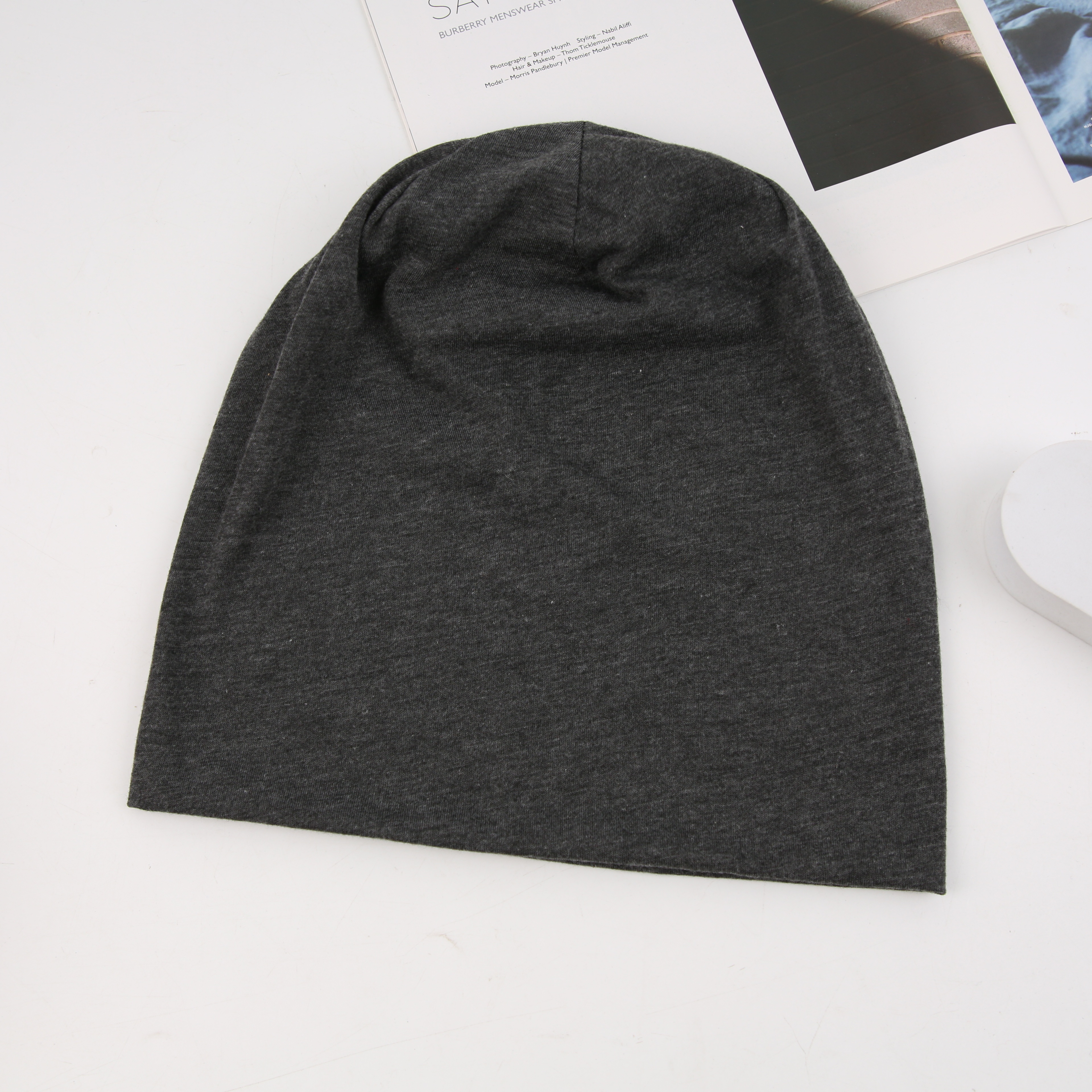 网红月子帽韩版堆堆帽春秋潮流时尚百搭套头冷帽女针织包头帽冬季马卡龙多色详情5