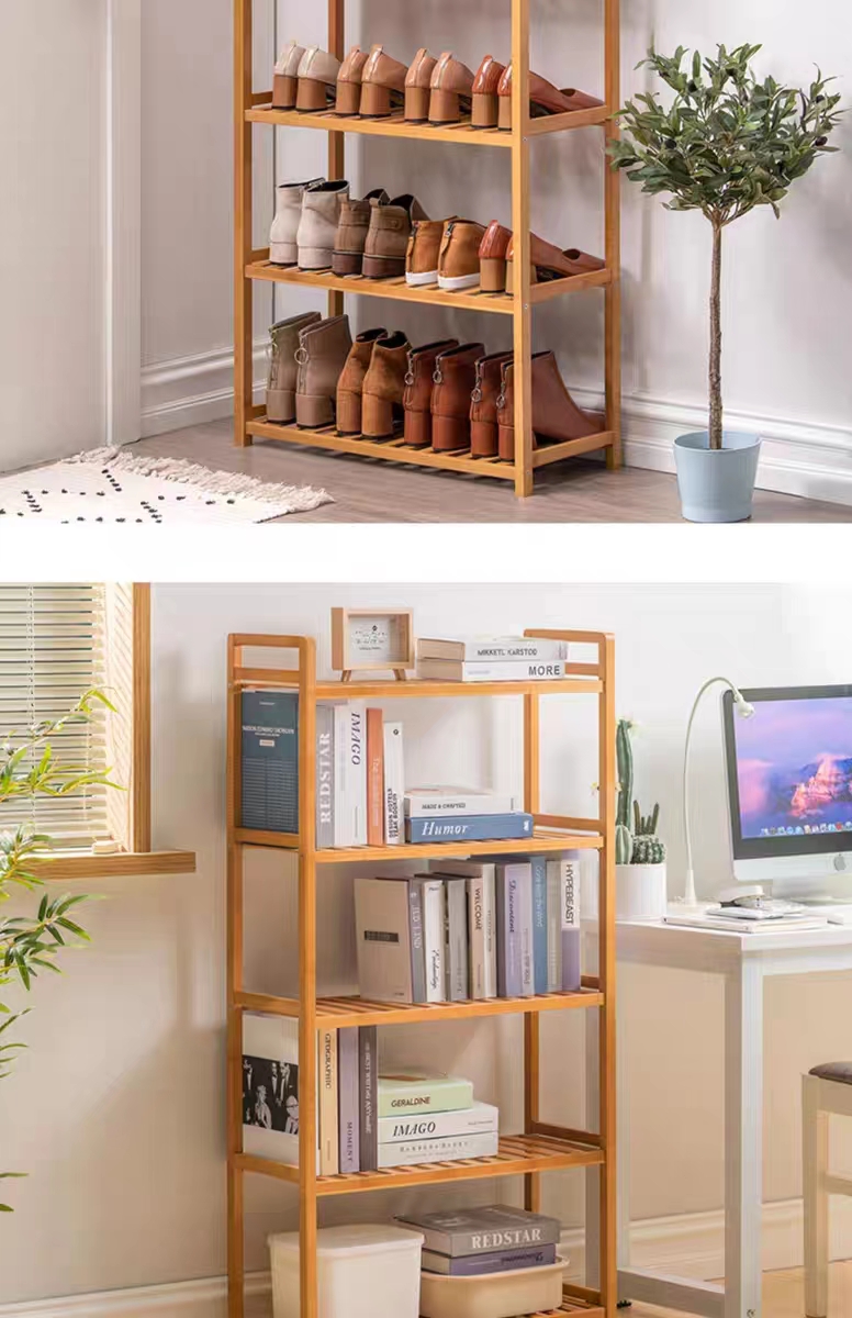 置物架落地客厅卧室多层收纳简易竹子收纳书架卫生间浴室储物架子详情11