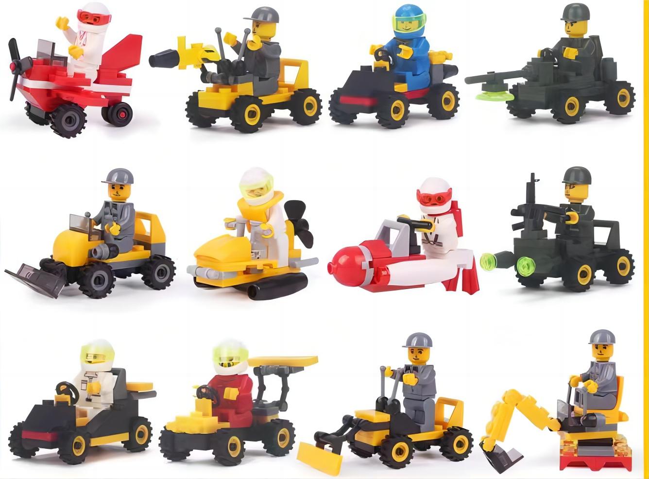 Children's toys, fun gashapon toys, small particle assembly building block cars with minicles, children's gifts, promotional toys, gashapon machine toys