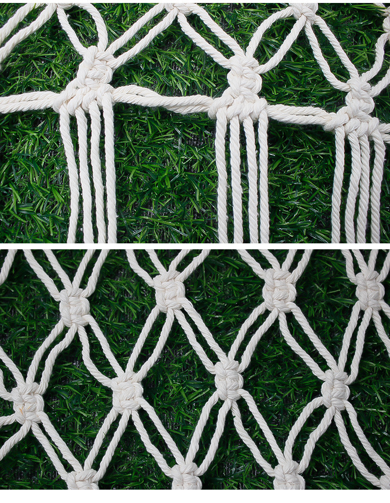 三角网 棉绳手工编织 装饰挂毯 可物品收纳 木质环配件 现货供应详情6