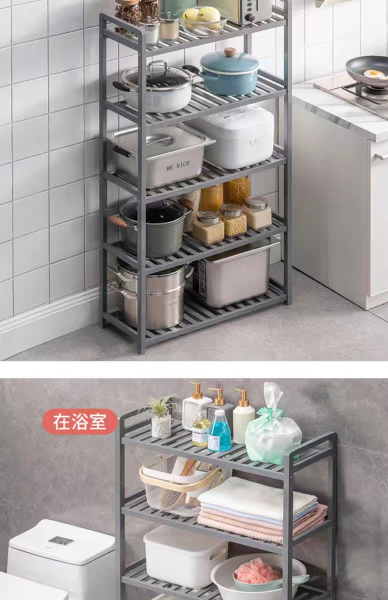 置物架落地客厅卧室多层收纳简易竹子收纳书架卫生间浴室储物架子详情5
